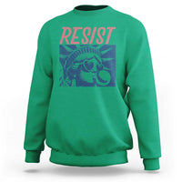 Liberty Resist Sweatshirt Feminist Bubblegum Statue of Liberty Retro Graphic - Wonder Print Shop