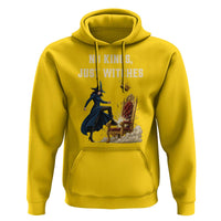 No Kings Just Witches Hoodie Feminist Witch Kicking Throne Protest - Wonder Print Shop