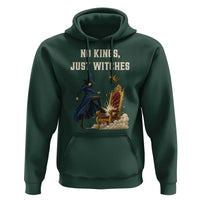 No Kings Just Witches Hoodie Feminist Witch Kicking Throne Protest - Wonder Print Shop