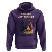 No Kings Just Witches Hoodie Feminist Witch Kicking Throne Protest - Wonder Print Shop