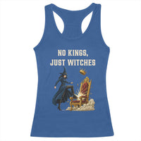No Kings Just Witches Racerback Tank Top Feminist Witch Kicking Throne Protest - Wonder Print Shop