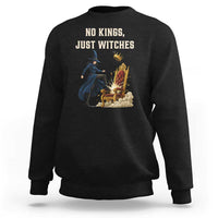 No Kings Just Witches Sweatshirt Feminist Witch Kicking Throne Protest - Wonder Print Shop
