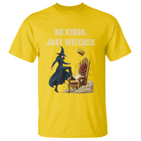 No Kings Just Witches T Shirt Feminist Witch Kicking Throne Protest - Wonder Print Shop