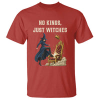 No Kings Just Witches T Shirt Feminist Witch Kicking Throne Protest - Wonder Print Shop