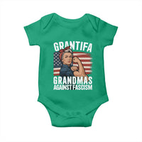 Patriotic Grantifa Baby Onesie Grandmas Against Fascism Protest American Flag - Wonder Print Shop