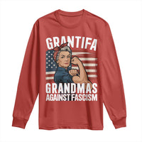 Patriotic Grantifa Long Sleeve Shirt Grandmas Against Fascism Protest American Flag - Wonder Print Shop