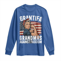Patriotic Grantifa Long Sleeve Shirt Grandmas Against Fascism Protest American Flag - Wonder Print Shop