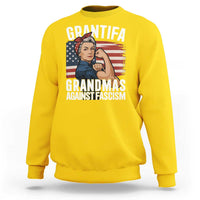 Patriotic Grantifa Sweatshirt Grandmas Against Fascism Protest American Flag - Wonder Print Shop