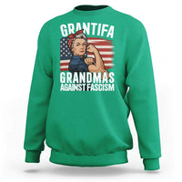 Patriotic Grantifa Sweatshirt Grandmas Against Fascism Protest American Flag - Wonder Print Shop