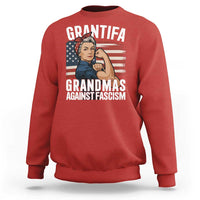 Patriotic Grantifa Sweatshirt Grandmas Against Fascism Protest American Flag - Wonder Print Shop