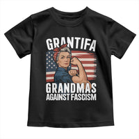 Patriotic Grantifa Toddler T Shirt Grandmas Against Fascism Protest American Flag - Wonder Print Shop