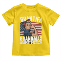 Patriotic Grantifa Toddler T Shirt Grandmas Against Fascism Protest American Flag - Wonder Print Shop