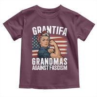 Patriotic Grantifa Toddler T Shirt Grandmas Against Fascism Protest American Flag - Wonder Print Shop