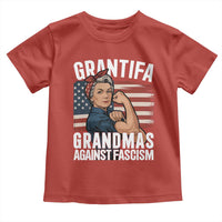 Patriotic Grantifa Toddler T Shirt Grandmas Against Fascism Protest American Flag - Wonder Print Shop