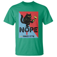 Nope Since 1776 Sarcastic Black Cat T Shirt Funny No Kings In America Patriotic Protest - Wonder Print Shop