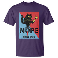 Nope Since 1776 Sarcastic Black Cat T Shirt Funny No Kings In America Patriotic Protest - Wonder Print Shop