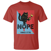 Nope Since 1776 Sarcastic Black Cat T Shirt Funny No Kings In America Patriotic Protest - Wonder Print Shop