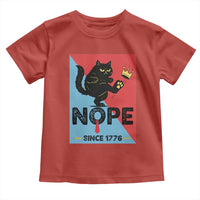 Nope Since 1776 Sarcastic Black Cat Toddler T Shirt Funny No Kings In America Patriotic Protest - Wonder Print Shop