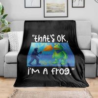 Funny Portland Frog Protest Throw Blanket Thats OK Im A Frog Pepper Spray - Wonder Print Shop
