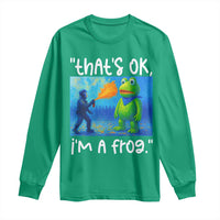 Funny Portland Frog Protest Long Sleeve Shirt Thats OK Im A Frog Pepper Spray - Wonder Print Shop
