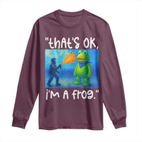 Funny Portland Frog Protest Long Sleeve Shirt Thats OK Im A Frog Pepper Spray - Wonder Print Shop