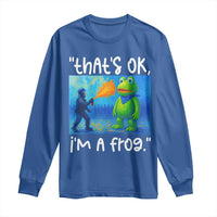 Funny Portland Frog Protest Long Sleeve Shirt Thats OK Im A Frog Pepper Spray - Wonder Print Shop