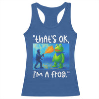Funny Portland Frog Protest Racerback Tank Top Thats OK Im A Frog Pepper Spray - Wonder Print Shop