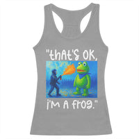 Funny Portland Frog Protest Racerback Tank Top Thats OK Im A Frog Pepper Spray - Wonder Print Shop