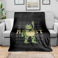 Resist Raised Fist Frog Throw Blanket Portland Protest Freedom Fighter - Wonder Print Shop