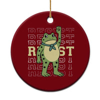 Resist Raised Fist Frog Ceramic Ornament Portland Protest Freedom Fighter - Wonder Print Shop
