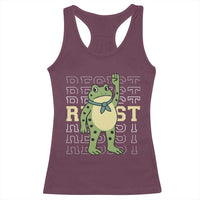 Resist Raised Fist Frog Racerback Tank Top Portland Protest Freedom Fighter - Wonder Print Shop