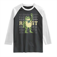 Resist Raised Fist Frog Raglan Shirt Portland Protest Freedom Fighter - Wonder Print Shop