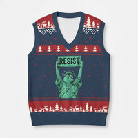Funny Liberty Frog Meme Resist V-Neck Knit Sweater Vest Portland Frogs Protest Freedom Fighter - Wonder Print Shop
