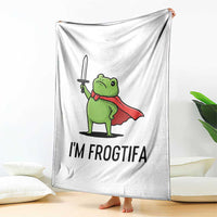 Funny Huzzah Frog Throw Blanket Im Frogtifa Knight Resist Protest - Wonder Print Shop