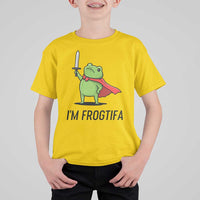 Funny Huzzah Frog T Shirt For Kid Im Frogtifa Knight Resist Protest - Wonder Print Shop