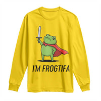 Funny Huzzah Frog Long Sleeve Shirt Im Frogtifa Knight Resist Protest - Wonder Print Shop
