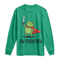 Funny Huzzah Frog Long Sleeve Shirt Im Frogtifa Knight Resist Protest - Wonder Print Shop