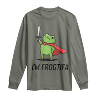 Funny Huzzah Frog Long Sleeve Shirt Im Frogtifa Knight Resist Protest - Wonder Print Shop