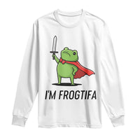 Funny Huzzah Frog Long Sleeve Shirt Im Frogtifa Knight Resist Protest - Wonder Print Shop