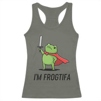 Funny Huzzah Frog Racerback Tank Top Im Frogtifa Knight Resist Protest - Wonder Print Shop
