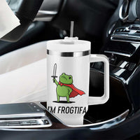 Funny Huzzah Frog Tumbler With Handle Im Frogtifa Knight Resist Protest - Wonder Print Shop