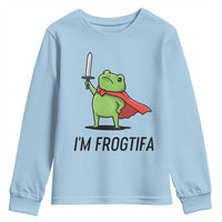 Funny Huzzah Frog Youth Sweatshirt Im Frogtifa Knight Resist Protest - Wonder Print Shop