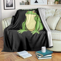Funny Frogtifa Throw Blanket Resist Frog Protest Against Fascism - Wonder Print Shop