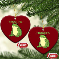 Funny Frogtifa Ceramic Ornament Resist Frog Protest Against Fascism - Wonder Print Shop