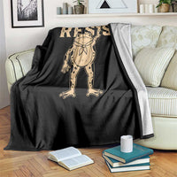 Frog Resist Throw Blanket Raised Fist Protest Fighter Retro Graphic - Wonder Print Shop
