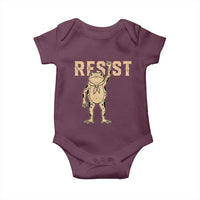 Frog Resist Baby Onesie Raised Fist Protest Fighter Retro Graphic - Wonder Print Shop