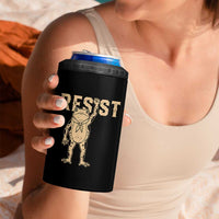 Frog Resist 4 in 1 Can Cooler Tumbler Raised Fist Protest Fighter Retro Graphic - Wonder Print Shop
