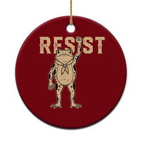 Frog Resist Ceramic Ornament Raised Fist Protest Fighter Retro Graphic - Wonder Print Shop