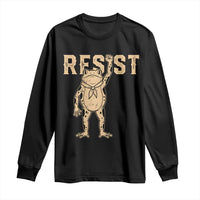 Frog Resist Long Sleeve Shirt Raised Fist Protest Fighter Retro Graphic - Wonder Print Shop