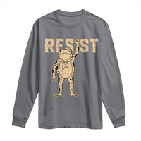 Frog Resist Long Sleeve Shirt Raised Fist Protest Fighter Retro Graphic - Wonder Print Shop